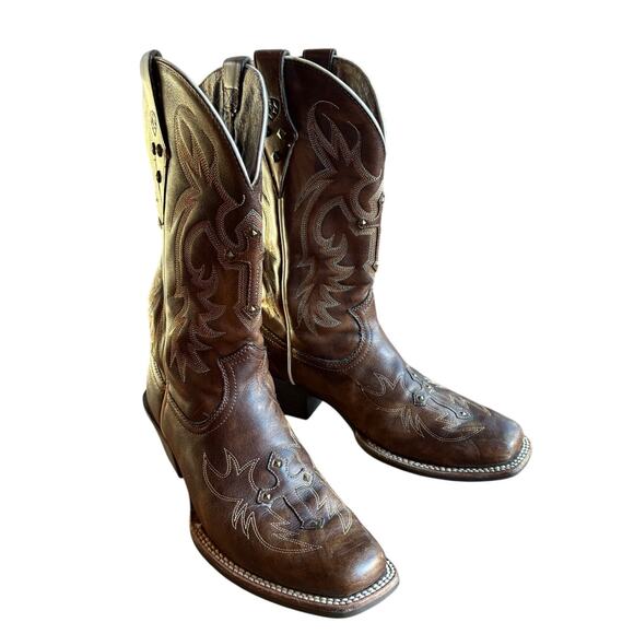 Ariat Shoes - Ariat Womens "Legend Spirit" Square Toe Studs and Crosses Western Boots size 8
